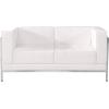 Flash Furniture HERCULES Imagination Series Contemporary White LeatherSoft Loveseat with Encasing Frame(Melrose White)