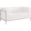 Flash Furniture HERCULES Imagination Series Contemporary White LeatherSoft Loveseat with Encasing Frame(Melrose White)