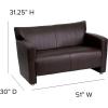 Flash Furniture HERCULES Majesty Series Brown LeatherSoft Loveseat(Brown)