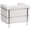Flash Furniture HERCULES Regal Series Contemporary White LeatherSoft Chair with Encasing Frame