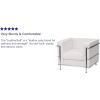 Flash Furniture HERCULES Regal Series Contemporary White LeatherSoft Chair with Encasing Frame