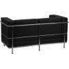 Flash Furniture HERCULES Regal Series Contemporary White LeatherSoft Loveseat with Encasing Frame(Black)