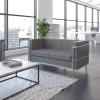 Flash Furniture HERCULES Regal Series Contemporary White LeatherSoft Loveseat with Encasing Frame(Grey)