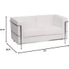 Flash Furniture HERCULES Regal Series Contemporary White LeatherSoft Loveseat with Encasing Frame(Melrose White)