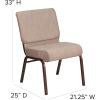 Flash Furniture HERCULES Series 21”W Stacking Church Chair in Black Dot Patterned Fabric – Gold Vein Frame(Beige Fabric/Copper Vein Frame)