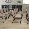 Flash Furniture HERCULES Series 21”W Stacking Church Chair in Black Dot Patterned Fabric – Gold Vein Frame(Beige Fabric/Copper Vein Frame)
