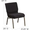 Flash Furniture HERCULES Series 21”W Stacking Church Chair in Black Dot Patterned Fabric – Gold Vein Frame(Black Dot Patterned Fabric/Gold Vein Frame)