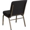 Flash Furniture HERCULES Series 21”W Stacking Church Chair in Black Dot Patterned Fabric – Gold Vein Frame(Black Dot Patterned Fabric/Gold Vein Frame)