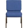 Flash Furniture HERCULES Series 21”W Stacking Church Chair in Black Dot Patterned Fabric – Gold Vein Frame(Blue Fabric/Gold Vein Frame)