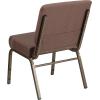 Flash Furniture HERCULES Series 21”W Stacking Church Chair in Black Dot Patterned Fabric – Gold Vein Frame(Brown Dot Fabric/Gold Vein Frame)