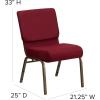 Flash Furniture HERCULES Series 21”W Stacking Church Chair in Black Dot Patterned Fabric – Gold Vein Frame(Burgundy Fabric/Gold Vein Frame)
