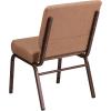 Flash Furniture HERCULES Series 21”W Stacking Church Chair in Black Dot Patterned Fabric – Gold Vein Frame(Caramel Fabric/Copper Vein Frame)