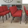 Flash Furniture HERCULES Series 21”W Stacking Church Chair in Black Dot Patterned Fabric – Gold Vein Frame(Crimson Fabric/Silver Vein Frame)