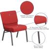 Flash Furniture HERCULES Series 21”W Stacking Church Chair in Black Dot Patterned Fabric – Gold Vein Frame(Crimson Fabric/Silver Vein Frame)