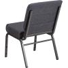 Flash Furniture HERCULES Series 21”W Stacking Church Chair in Black Dot Patterned Fabric – Gold Vein Frame(Dark Gray Fabric/Silver Vein Frame)