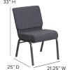Flash Furniture HERCULES Series 21”W Stacking Church Chair in Black Dot Patterned Fabric – Gold Vein Frame(Dark Gray Fabric/Silver Vein Frame)