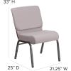 Flash Furniture HERCULES Series 21”W Stacking Church Chair in Black Dot Patterned Fabric – Gold Vein Frame(Gray Dot Fabric/Silver Vein Frame)