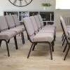 Flash Furniture HERCULES Series 21”W Stacking Church Chair in Black Dot Patterned Fabric – Gold Vein Frame(Gray Dot Fabric/Silver Vein Frame)