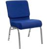Flash Furniture HERCULES Series 21”W Stacking Church Chair in Black Dot Patterned Fabric – Gold Vein Frame(Hunter Green Dot Patterned Fabric/Gold Vein Frame)
