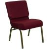 Flash Furniture HERCULES Series 21”W Stacking Church Chair in Black Dot Patterned Fabric – Gold Vein Frame(Hunter Green Dot Patterned Fabric/Gold Vein Frame)