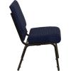 Flash Furniture HERCULES Series 21”W Stacking Church Chair in Black Dot Patterned Fabric – Gold Vein Frame(Navy Blue Dot Patterned Fabric/Gold Vein Frame)