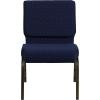 Flash Furniture HERCULES Series 21”W Stacking Church Chair in Black Dot Patterned Fabric – Gold Vein Frame(Navy Blue Dot Patterned Fabric/Gold Vein Frame)