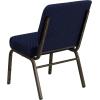 Flash Furniture HERCULES Series 21”W Stacking Church Chair in Black Dot Patterned Fabric – Gold Vein Frame(Navy Blue Dot Patterned Fabric/Gold Vein Frame)