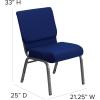 Flash Furniture HERCULES Series 21”W Stacking Church Chair in Black Dot Patterned Fabric – Gold Vein Frame(Navy Blue Fabric/Silver Vein Frame)