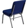 Flash Furniture HERCULES Series 21”W Stacking Church Chair in Black Dot Patterned Fabric – Gold Vein Frame(Navy Blue Fabric/Silver Vein Frame)