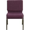 Flash Furniture HERCULES Series 21”W Stacking Church Chair in Black Dot Patterned Fabric – Gold Vein Frame(Plum Fabric/Gold Vein Frame)