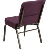 Flash Furniture HERCULES Series 21”W Stacking Church Chair in Black Dot Patterned Fabric – Gold Vein Frame(Plum Fabric/Gold Vein Frame)