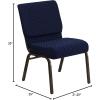 Flash Furniture HERCULES Series 21”W Stacking Church Chair in Black Dot Patterned Fabric – Gold Vein Frame(Royal Purple Fabric/Gold Vein Frame)