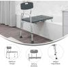 Flash Furniture HERCULES Series 300 Lb. Capacity Adjustable Gray Bath & Shower Transfer Bench with Back and Side Arm(Grey)