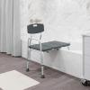 Flash Furniture HERCULES Series 300 Lb. Capacity Adjustable Gray Bath & Shower Transfer Bench with Back and Side Arm(Grey)