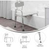 Flash Furniture HERCULES Series 300 Lb. Capacity Adjustable Gray Bath & Shower Transfer Bench with Back and Side Arm(White)