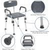 Flash Furniture HERCULES Series 300 Lb. Capacity Adjustable White Bath & Shower Chair with Quick Release Back & Arms(Grey)