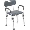 Flash Furniture HERCULES Series 300 Lb. Capacity Adjustable White Bath & Shower Chair with Quick Release Back & Arms(Grey)