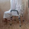 Flash Furniture HERCULES Series 300 Lb. Capacity Adjustable White Bath & Shower Chair with Quick Release Back & Arms(Grey)