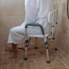 Flash Furniture HERCULES Series 300 Lb. Capacity Adjustable White Bath & Shower Chair with Quick Release Back & Arms(Navy)