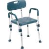 Flash Furniture HERCULES Series 300 Lb. Capacity Adjustable White Bath & Shower Chair with Quick Release Back & Arms(Navy)