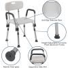 Flash Furniture HERCULES Series 300 Lb. Capacity Adjustable White Bath & Shower Chair with Quick Release Back & Arms(White)