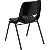 Flash Furniture HERCULES Series 440 lb. Capacity Kid’s Black Ergonomic Shell Stack Chair with Black Frame and 14″ Seat Height(Black Plastic/Black Frame)