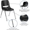 Flash Furniture HERCULES Series 440 lb. Capacity Kid’s Black Ergonomic Shell Stack Chair with Black Frame and 14″ Seat Height(Black Plastic/Chrome Frame)