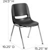 Flash Furniture HERCULES Series 440 lb. Capacity Kid’s Black Ergonomic Shell Stack Chair with Black Frame and 14″ Seat Height(Black Plastic/Chrome Frame)