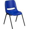 Flash Furniture HERCULES Series 440 lb. Capacity Kid’s Black Ergonomic Shell Stack Chair with Black Frame and 14″ Seat Height(Navy Plastic/Black Frame)