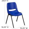 Flash Furniture HERCULES Series 440 lb. Capacity Kid’s Black Ergonomic Shell Stack Chair with Black Frame and 14″ Seat Height(Navy Plastic/Black Frame)