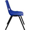Flash Furniture HERCULES Series 440 lb. Capacity Kid’s Black Ergonomic Shell Stack Chair with Black Frame and 14″ Seat Height(Navy Plastic/Black Frame)