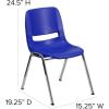 Flash Furniture HERCULES Series 440 lb. Capacity Kid’s Black Ergonomic Shell Stack Chair with Black Frame and 14″ Seat Height(Navy Plastic/Chrome Frame)