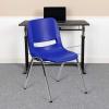 Flash Furniture HERCULES Series 440 lb. Capacity Kid’s Black Ergonomic Shell Stack Chair with Black Frame and 14″ Seat Height(Navy Plastic/Chrome Frame)