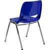 Flash Furniture HERCULES Series 440 lb. Capacity Kid’s Black Ergonomic Shell Stack Chair with Black Frame and 14″ Seat Height(Navy Plastic/Chrome Frame)